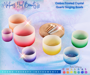Frosted Crystal Bowls | Ombre White Chakra Set