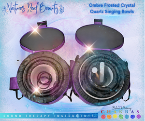 Frosted Crystal Bowls | Rainbow Coloured Chakra Set