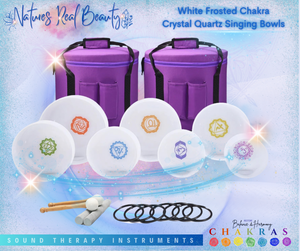 Frosted Crystal Bowls | White Chakra Set
