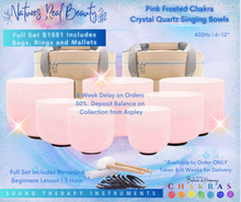 Load image into Gallery viewer, Frosted Crystal Bowls | Pink Chakra Set